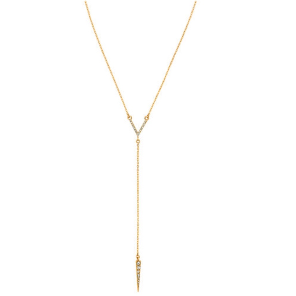 Pavé Chevron + Spike Y-Necklace